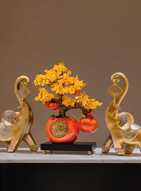 大象摆饰轻奢高档一对客厅招财玄关电视柜酒柜装饰品办公室工艺礼