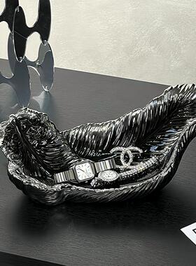 创意羽毛红酒架摆件轻奢高档家居客厅餐柜酒柜装饰品高级感软装