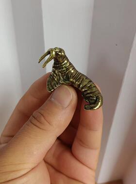 新款直销新款做旧趣味海豹仿古纯铜黄铜手把件创意实心铜器工艺品