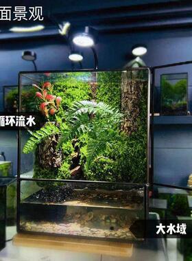 创意造景雨林缸生态流水养鱼微景观桌面摆件鱼缸小型家用
