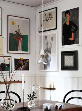 霍克现代抽象组合挂画 小众艺术装饰画 美式法式客厅卧室背景壁画
