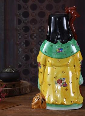 高档山寺神神像土地山神爷居家庙山奉摆件彩绘陶供瓷佛像神菩萨