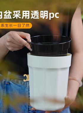 网红懒人花盆自吸水塑料加厚树脂绿植阳台龟背竹秋海棠花器水培