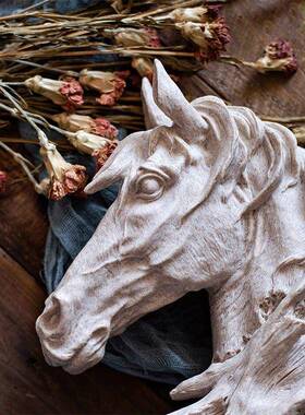 Jk Mu空间覆古砂岩马雕塑装饰饰品乔迁大厅桌面创意礼品饰品