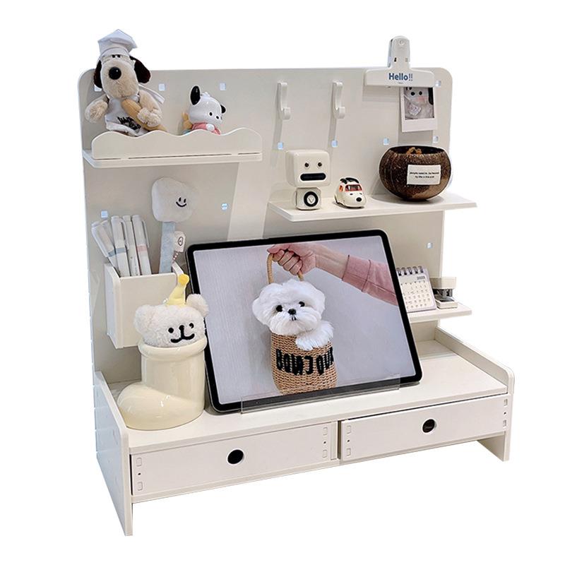Desktop multi-layer hole board vertical storage rack large capacity storage rack student dormitory drawer storage organizer