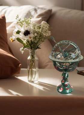 复古装饰航海仿青铜浑天仪带日晷箭头的黄铜浑天仪世界地球仪