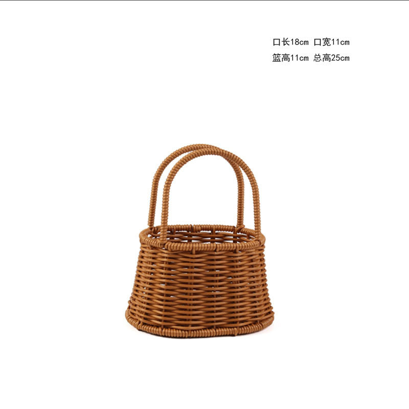 藤编手提花篮手工编织多肉花盆竹编田园花童幼儿园活动插花小篮子,淘宝优惠券,粉丝福利购,淘宝优惠卷