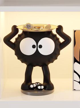 煤球客厅玄关入户门进门钥匙收纳托盘置物架装饰品工艺品礼物摆件