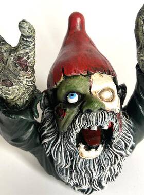 直销新款恐怖搞怪户外花园庭院树脂摆件卡通丧尸小矮人侏儒雕像摆