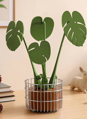 龟背芋隔热垫杯垫餐桌家用防烫垫创意摆件高级感玄关餐柜装饰品