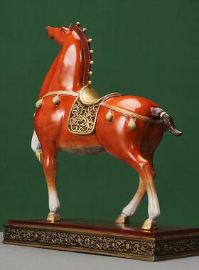 马到成功将军马摆件黄铜马玄关办公室桌面商务乔迁装饰品工艺礼品