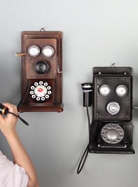 老式挂墙电话机模型怀旧酒吧墙壁装饰品复古壁饰拍照摄影道具摆件