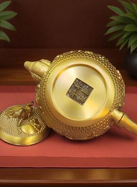 五牛黄铜摆件仿古茶壶龙头酒壶水壶工艺品铜器礼品铜壶