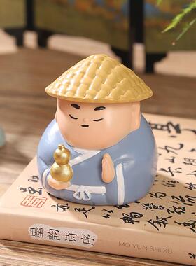 闽南卡通Q版清水祖师国潮文创市集祝福桌面创意工艺品树脂摆件