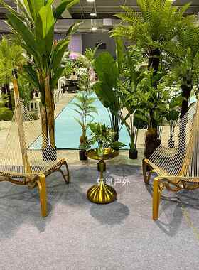 竖琴椅北欧铝合金设计师款创意躺椅民宿网红单人休闲艺术帆船椅