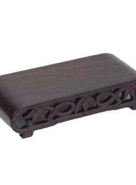 紫砂头壶实木质底座花盆VKX座木长方形奇石底座石头底座底圆书卷