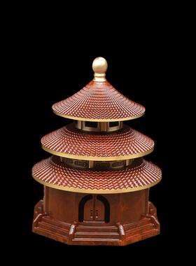 宏达 黄铜创意熏香炉 故宫天坛香炉 彩绘铜器摆件