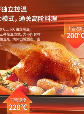 新飞48L电烤箱家用多功能烘焙电烤炉2025新款风炉大容量蛋糕烤箱