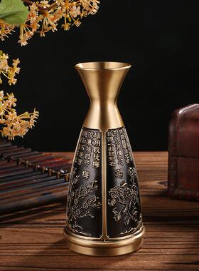 黄铜梅兰竹面菊zy-153酒盅桌意铜器摆件福储酒器高端桌面百铜器摆