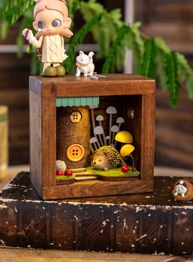 阿楹 好看的摆件小屋解压礼物玄关展示柜日式治愈夜灯画 画男女装