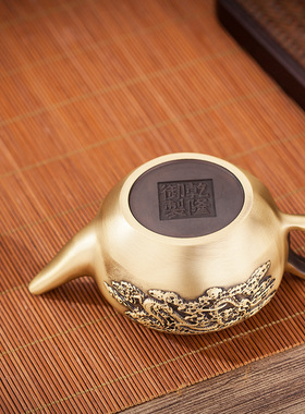 厅黄铜龙凤lfch001茶纯铜酒壶手品把件工艺古典家居客创意摆件小