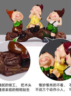 家饰个性隔板小摆件 田园风格家居装饰品 树脂工艺品 新款三不人