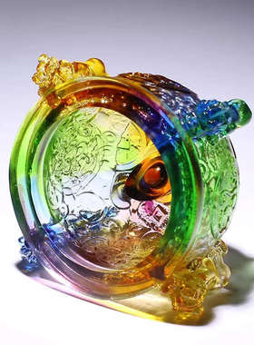 威弗列德琉璃工艺品聚宝盆摆件招财聚财客厅朋友店铺开业礼物高档