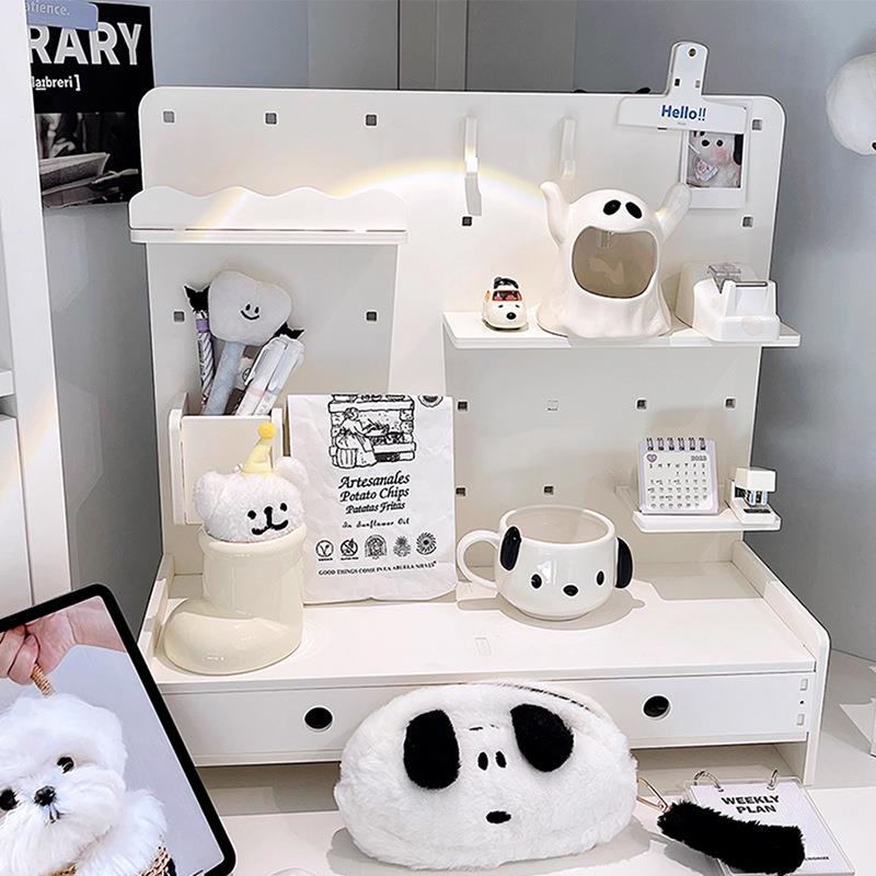 Desktop multi-layer hole board vertical storage rack large capacity storage rack student dormitory drawer storage organizer