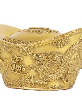 杨铜记 元宝聚宝盆储钱罐 摆件 工艺品元宝 铜龙凤元宝