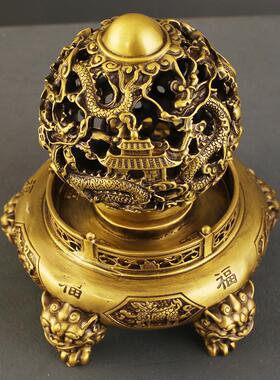 龙来运转摆件工艺时品香炉客厅玄关桌面PAS铜装饰品全店办公室铺