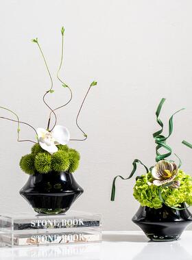 现代轻奢仿真花艺绿植简约插花器客厅餐桌洽谈桌面高级感软