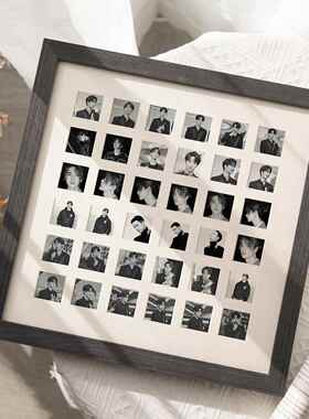 实木100宫格相框48孔36孔多张小照片纪念框情侣闺蜜头像宫格画框