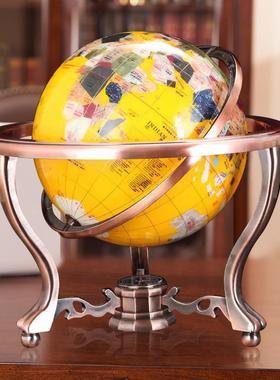 高档宝石地球仪乔摆件32cm大号通办公室书房装饰公博司开业迁新居