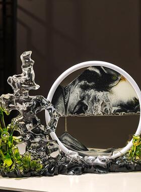 节节高升流沙画摆件轻奢高档客厅玄关电视机柜办公室高级感装饰品