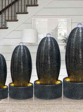 招财流水摆件室内客厅风水轮循环水喷泉办公室风水球落地装饰景观