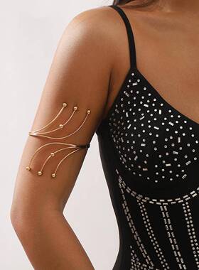 欧美个性街拍夸张蛇形臂环 复古音符多层金属开口可调节手饰