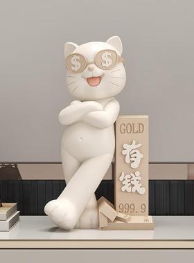 2025新款电视柜摆件高级感小众创意猫客厅装饰开业礼物生意兴隆店