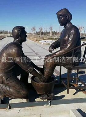 铸铜古代人物雕塑小品步行街景区摆件玻璃钢农耕人物雕塑摆件