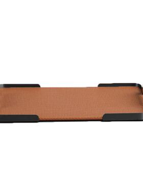 现代轻奢意式皮革金属把手高档托 托盘装饰摆饰样板房样品屋展示