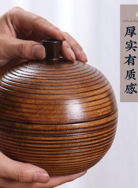 泰国实木茶叶罐家用中式复古桌面茶叶收纳盒干果储物盒瓜子存储罐