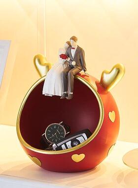 入户玄关钥匙收纳摆件结婚订婚礼物送新人新娘闺蜜高级实用装饰品