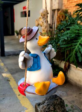 创意动物可爱小猫秋千挂件幼儿园庭院花园阳台装饰品摆件生日礼物