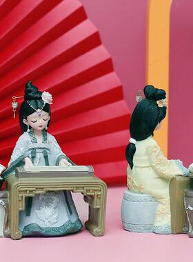 古装人物汉代少女饰品宫廷古风古娃娃树脂装饰女士生日礼物