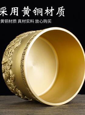 逐浪烟灰缸中式家用客厅简约现代潮流创意个性防飞灰带盖铜烟灰缸