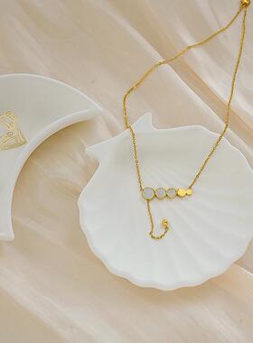 ins风白色贝壳海螺小碟子收纳盘饰品摄影背景装饰摆饰拍照道具