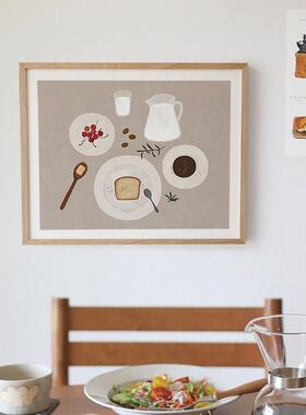 北欧ins风饭厅电表箱装饰画电箱遮挡小清新美食奶茶店面包房挂画