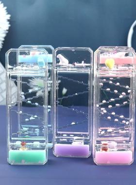 创意可爱水滴动感滑滑梯油滴沙漏桌面摆件治愈解压玩具儿童礼物