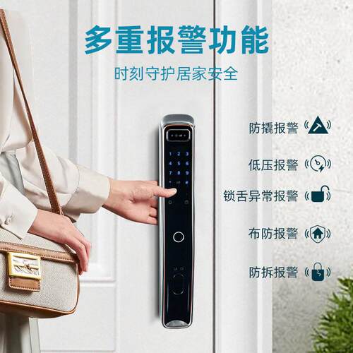 厂家加工定制家用密码指纹锁手机人脸识别电子门锁全自动智能门锁 - 图0