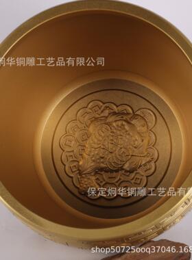 厂家 黄铜制作 金色百福缸 铜缸 百福缸 招米铜缸 线上爆款