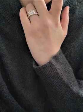 褶皱不规则重工开口戒小众设计极简冷淡风男女礼个性小众夏季时尚